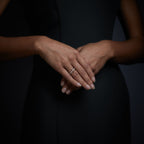 Woman wearing the Oliver Heemeyer Dance diamond ring.