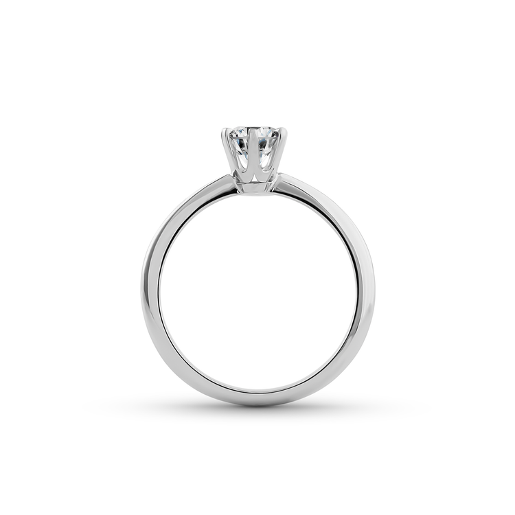 Oliver Heemeyer 1967® Solitaire Diamond Ring. 0.50 carat. Side perspective.