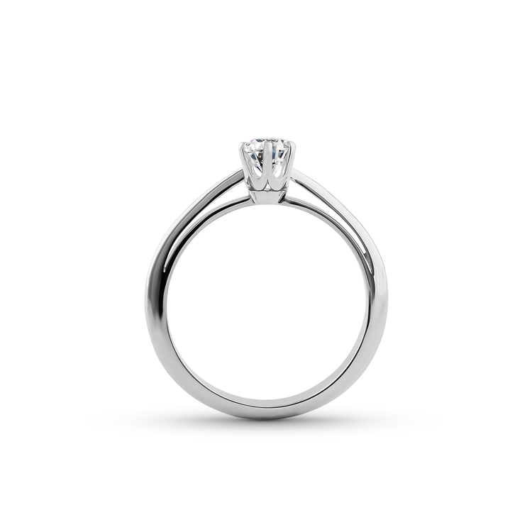 Oliver Heemeyer Bridge® Solitaire Diamond Ring. 0.26 carat. Side perspective.