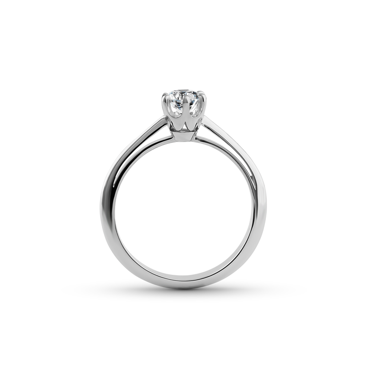 Oliver Heemeyer Bridge® Solitaire Diamond Ring. 0.35 carat. Side perspective.