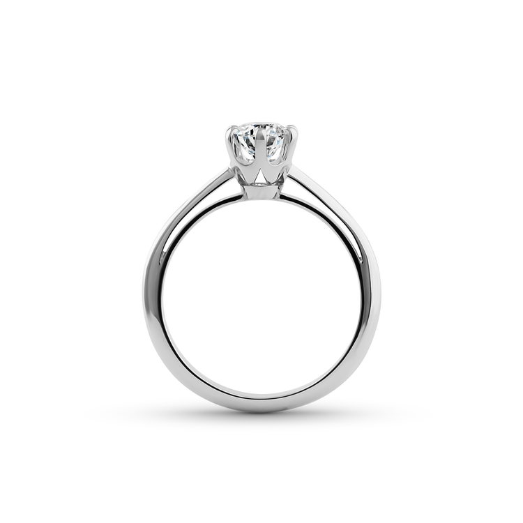 Oliver Heemeyer Bridge® Solitaire Diamond Ring. 0.51 carat. Side perspective.