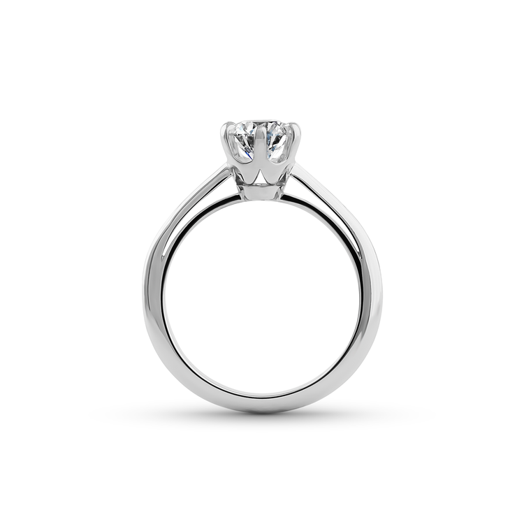 Oliver Heemeyer Bridge® Solitaire Diamond Ring. 0.76 carat. Side perspective.