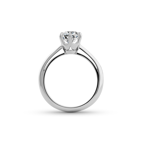 Oliver Heemeyer Bridge® Solitaire Diamond Ring. 1.00 carat. Side perspective.