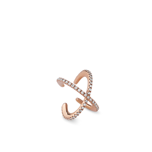 Oliver Heemeyer Orbit Diamond Ear Cuff made of 18k rose gold.