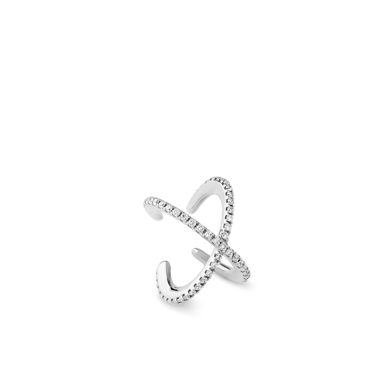 Oliver Heemeyer Orbit Diamond Ear Cuff made of 18k white gold.