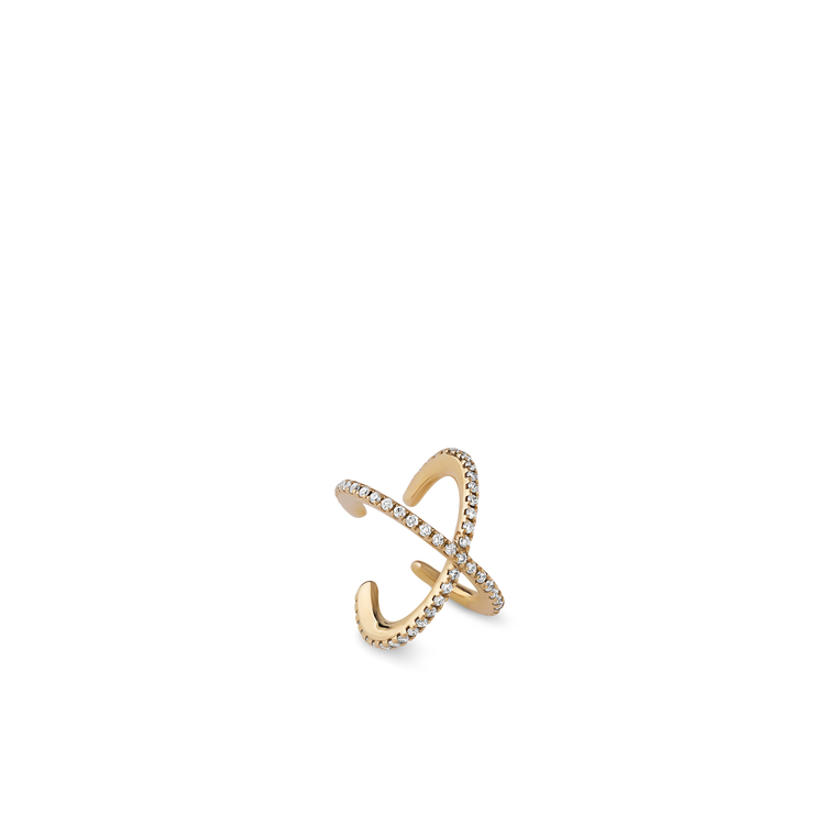 Oliver Heemeyer Orbit Diamond Ear Cuff made of 18k yellow gold.