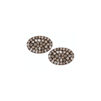 Brown diamonds arranged in an oval shape, carefully handcrafted and made of 18k rose gold. A discreet yet sparkling pair of Oliver Heemeyer ear studs.