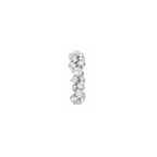 The glamorous 18k white gold princess design is adorned with 18 sparkling diamonds in different sizes. An extraordinary beautiful OH creation, handmade with the highest attention to detail. Front view.