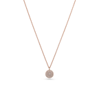 Oliver Heemeyer round tag diamond pendant made of 18k rose gold. Pendant on a chain.
