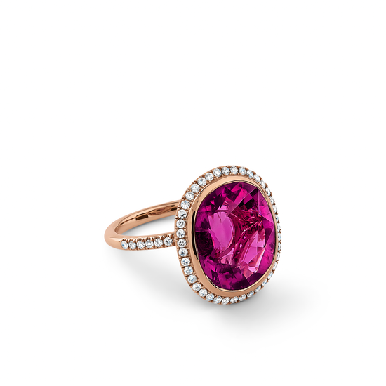 Oliver Heemeyer Scarlett rubellite ring made of 18k rose gold.