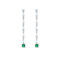 Oliver Heemeyer Shannon diamond emerald earrings made of 18k white gold.