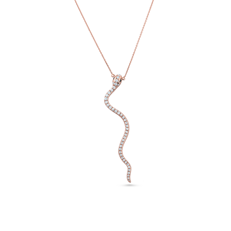 Oliver Heemeyer Snake diamond necklace made of 18k rose gold.