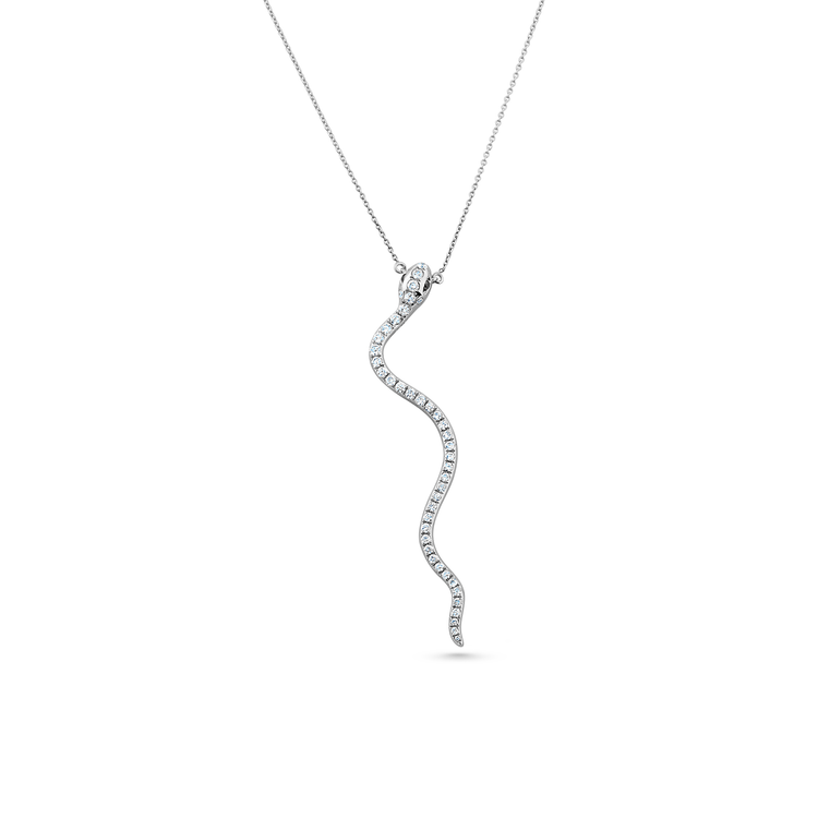 Oliver Heemeyer Snake diamond necklace made of 18k white gold.
