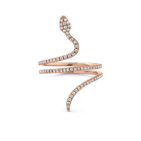 Oliver Heemeyer Snake diamond ring made of 18k rose gold.