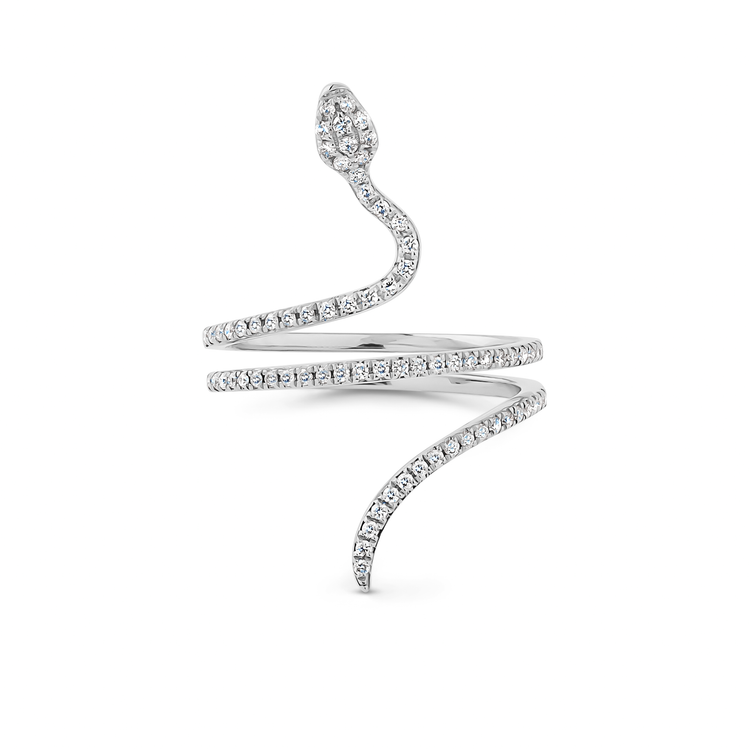 Oliver Heemeyer Snake diamond ring made of 18k white gold.