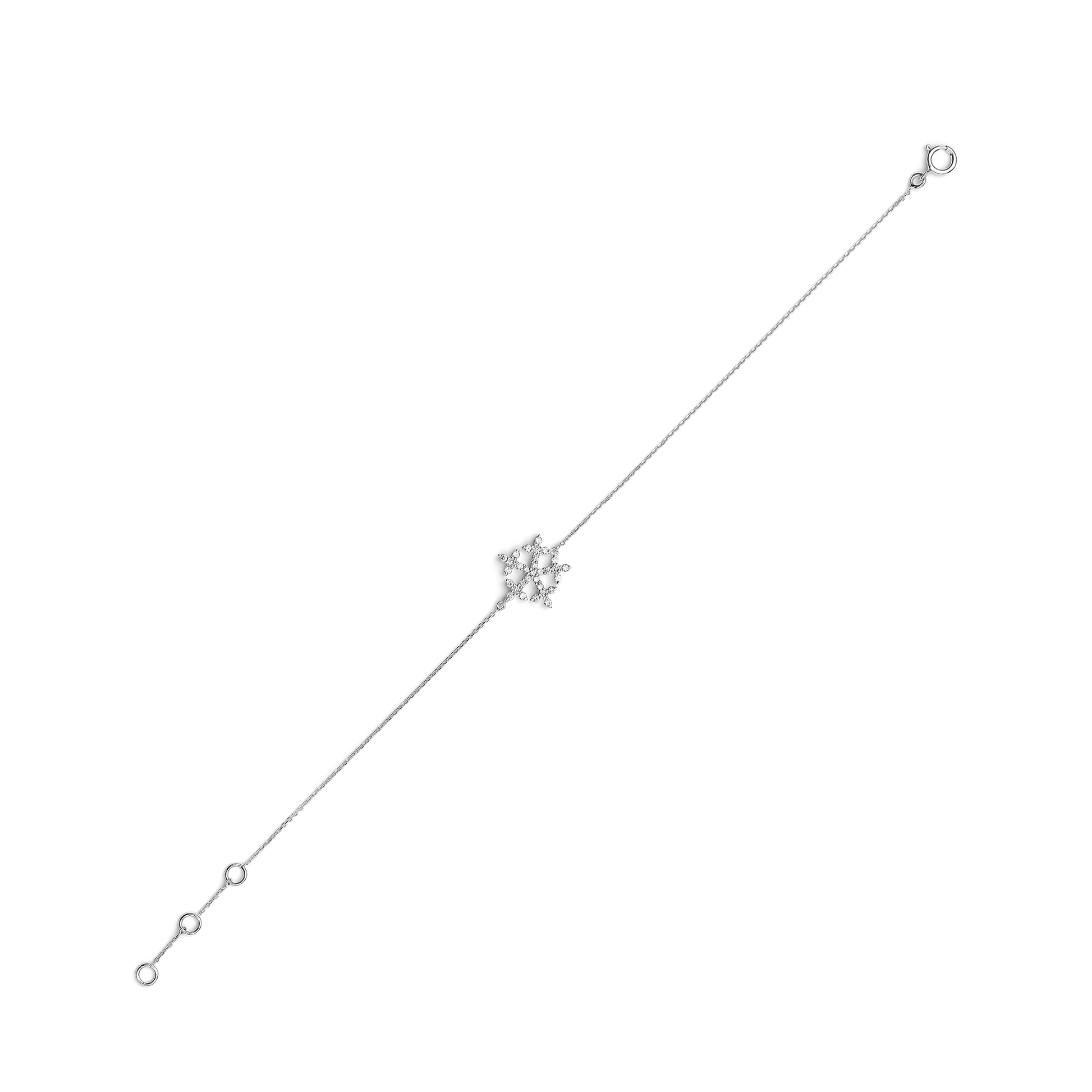 Oliver Heemeyer Snowflake Diamond Bracelet made of 18k white gold.