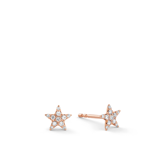 Oliver Heemeyer Star diamond ear studs made of 18k rose gold.