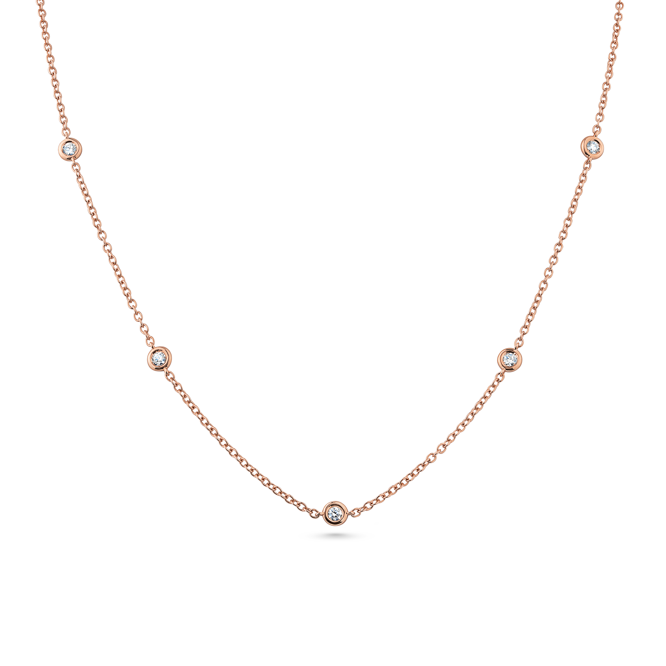 Oliver Heemeyer Starlight diamond necklace 42,0 cm made of 18k rose gold.