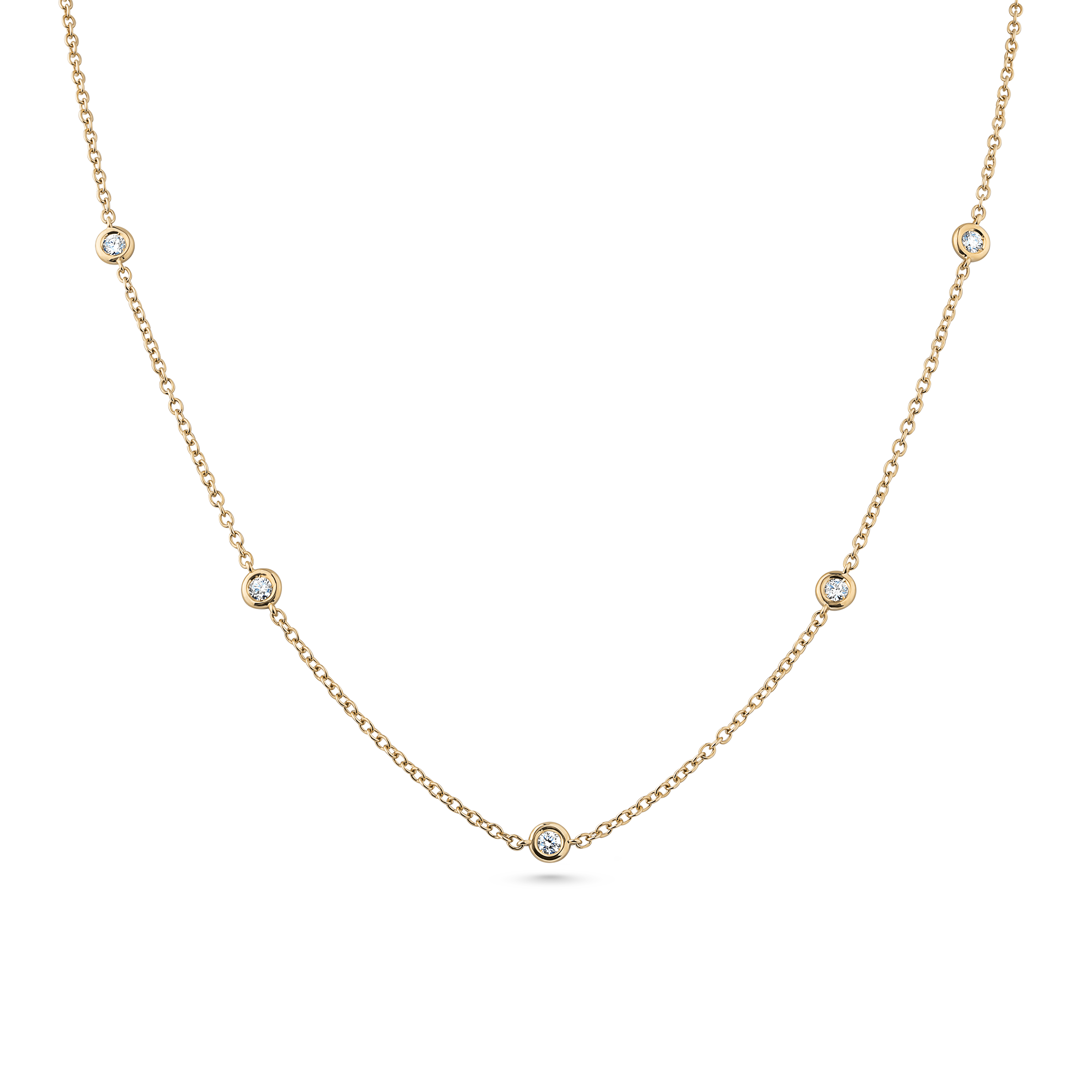 Oliver Heemeyer Starlight diamond necklace 42,0 cm made of 18k yellow gold.