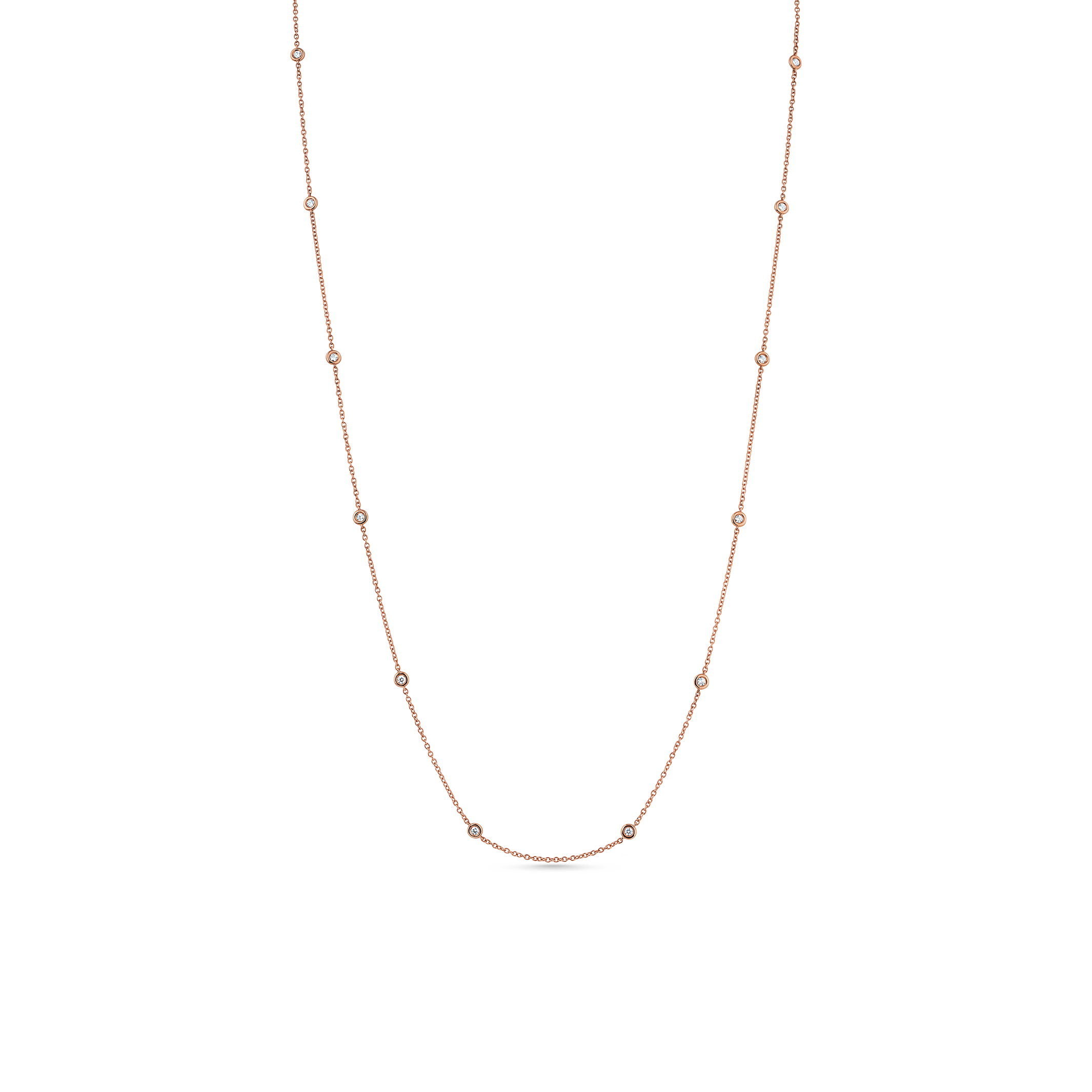 Oliver Heemeyer Starlight diamond necklace 80,0 cm made of 18k rose gold.