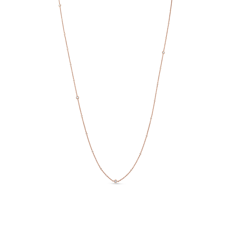 Oliver Heemeyer Star Light diamond necklace mixed 89,0 cm 0.40 ct. made of 18k rose gold.