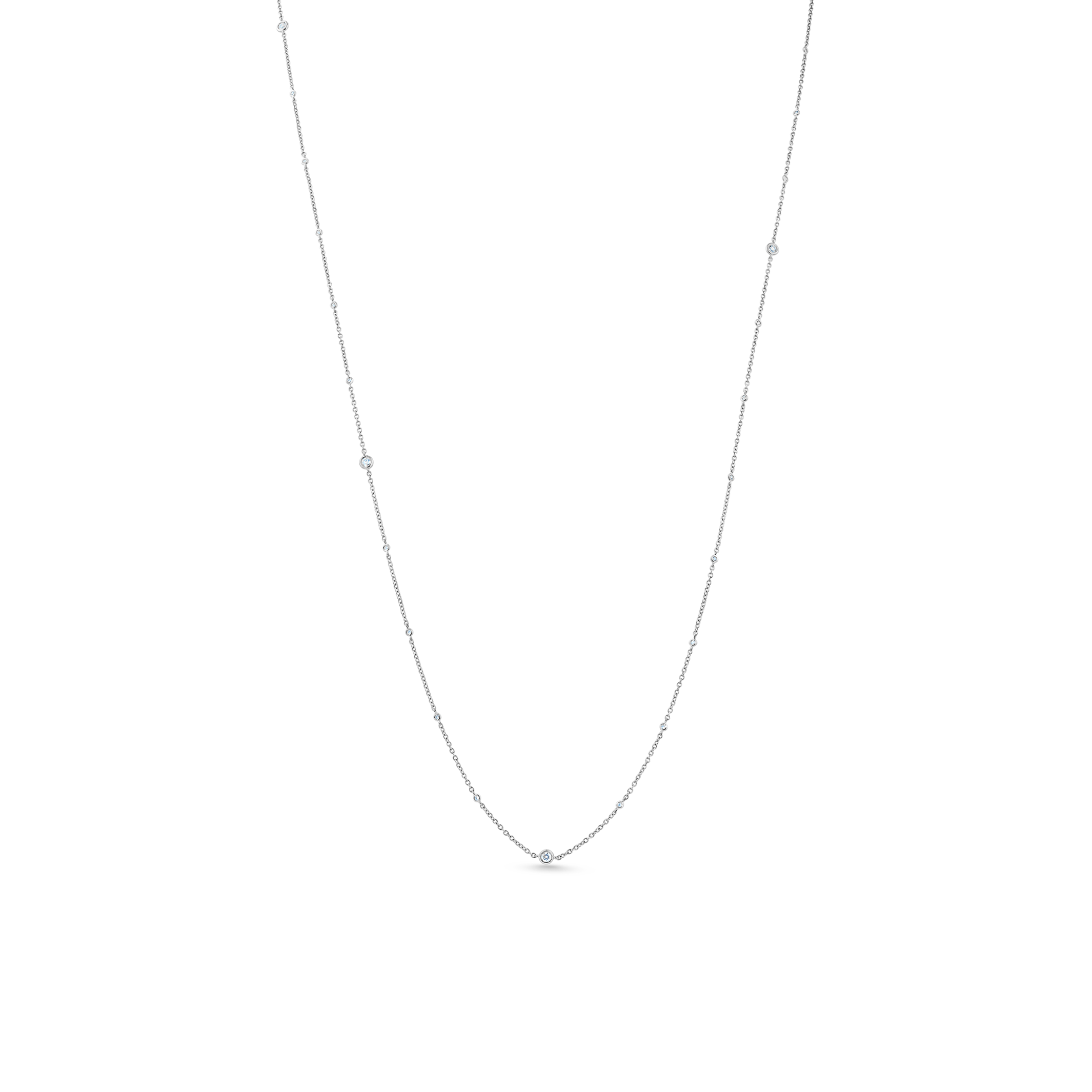 Oliver Heemeyer Star Light diamond necklace mixed 89,0 cm 0.40 ct. made of 18k white gold.