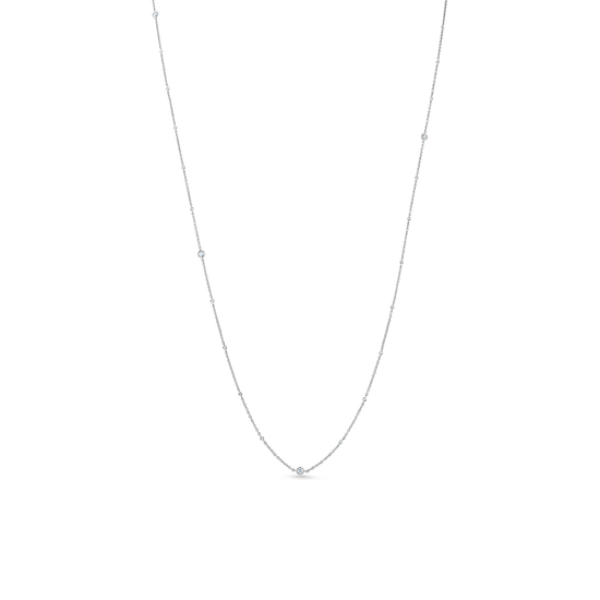 Oliver Heemeyer Star Light diamond necklace mixed 89,0 cm 0.40 ct. made of 18k white gold.