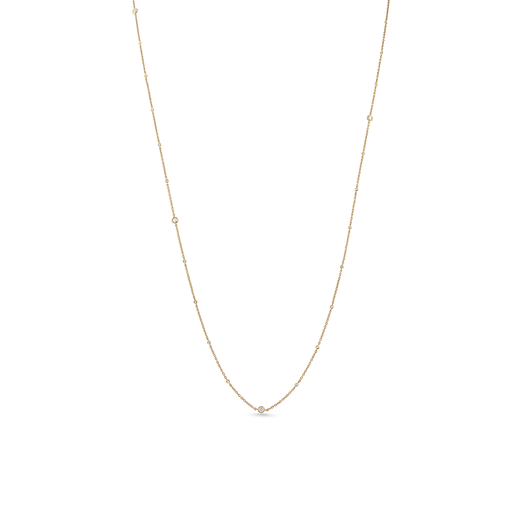 Oliver Heemeyer Star Light diamond necklace mixed 89,0 cm 0.40 ct. made of 18k yellow gold.