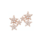 Designed in the form of sparkling stars and adorned with subtle diamonds. These adorable ear studs are carefully handcrafted and made of 18k rose gold.