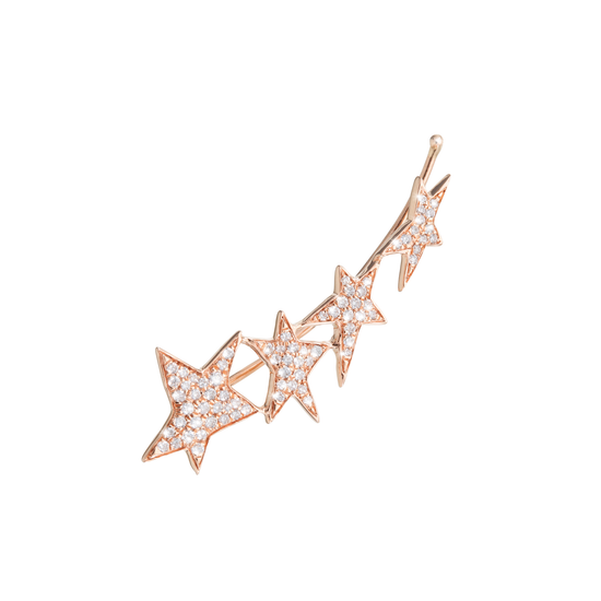 Oliver Heemeyer Stars diamond ear cuff made of 18k rose gold.