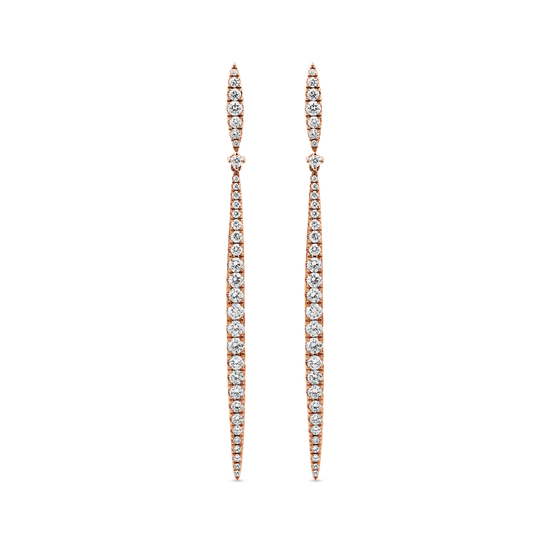 Oliver Heemeyer Sword Diamond Earrings made of 18k rose gold.