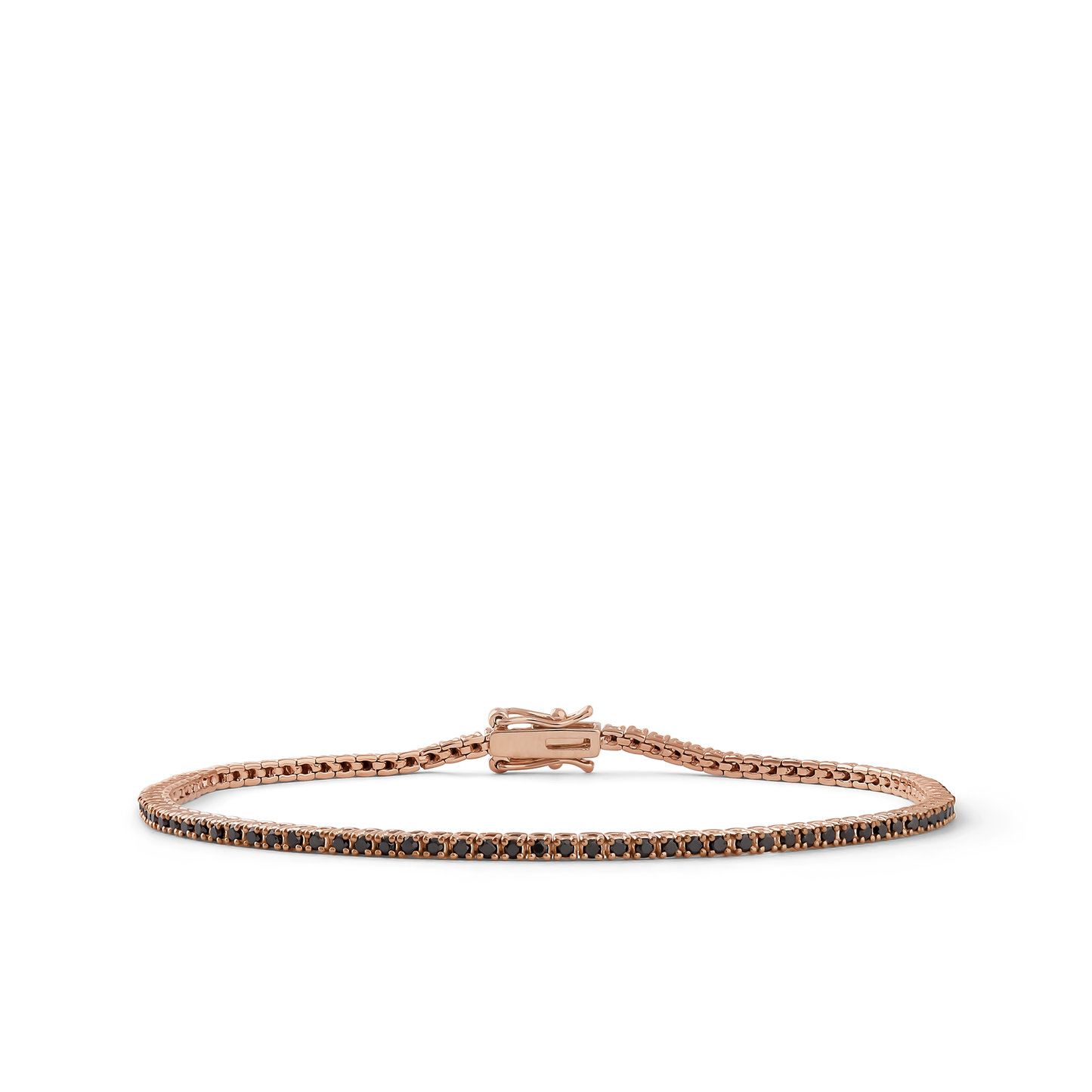 Oliver Heemeyer tennis black diamond bracelet 1,11 ct. made of 18k rose gold.