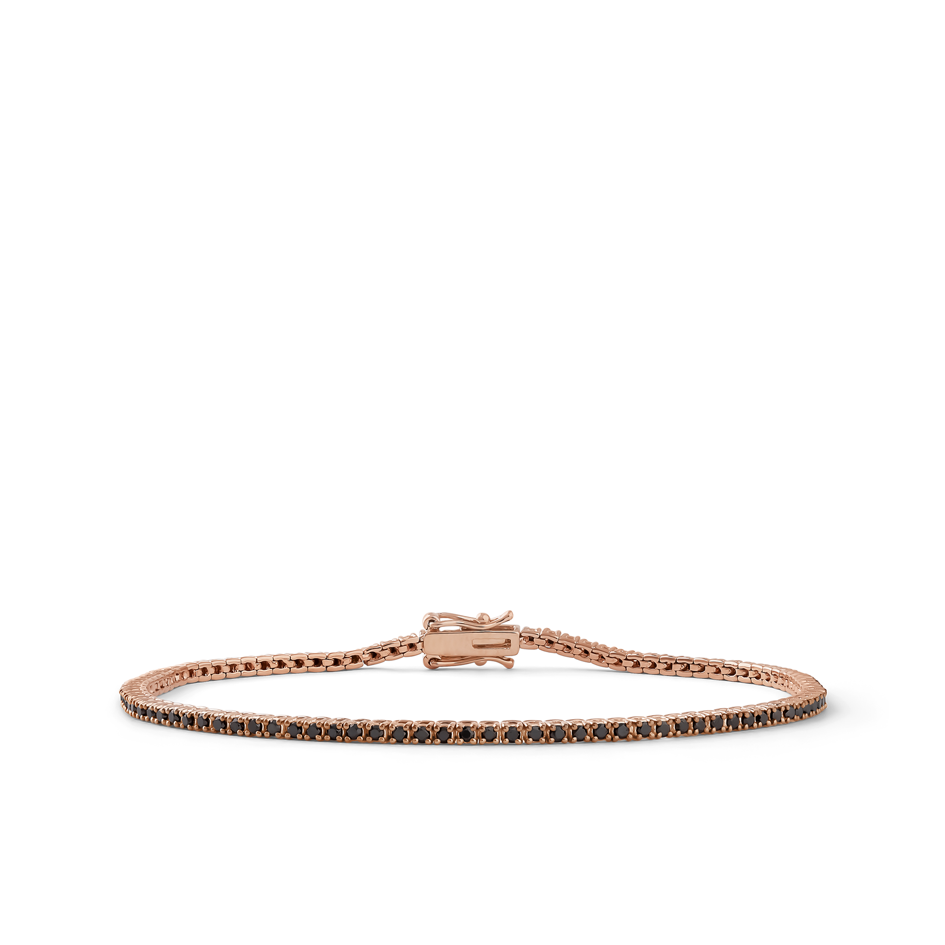 Oliver Heemeyer tennis black diamond bracelet 1,11 ct. made of 18k rose gold.