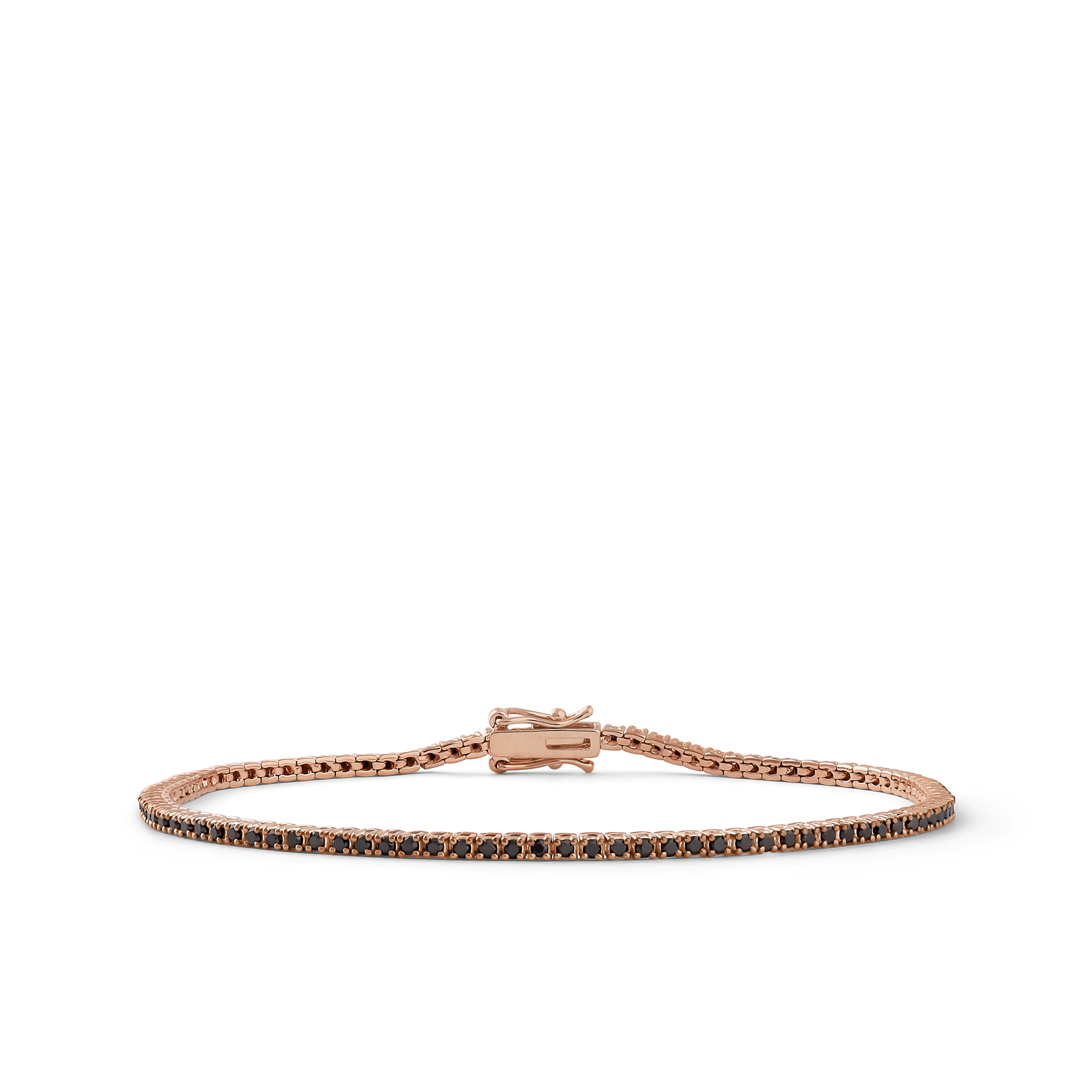 Oliver Heemeyer tennis black diamond bracelet 1,11 ct. made of 18k rose gold.