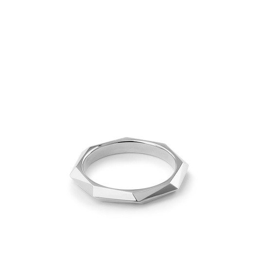 Oliver Heemeyer The Rock gold ring slim made of 18k white gold.
