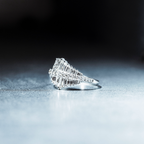 Oliver Heemeyer Una Diamond Ring made of 18k white gold. Different perspective.