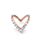 Oliver Heemeyer Valeria baguette cut diamond ring made of 18k rose gold.
