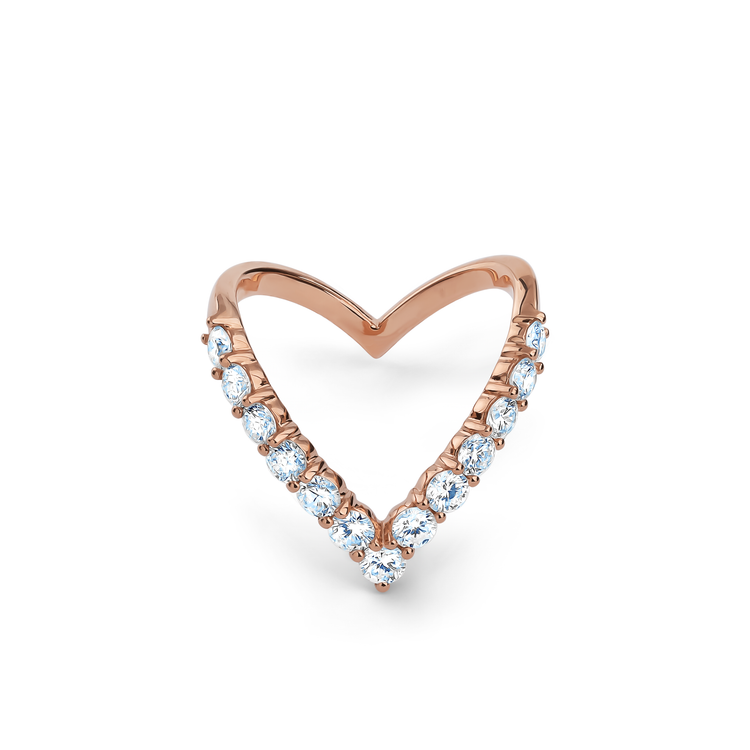 Oliver Heemeyer Valeria brilliant cut diamond ring made of 18k rose gold.