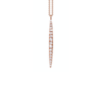 Oliver Heemeyer 18k rose gold Emilia Navette shaped pendant finished with 17 sparkling diamonds and arranged with highest attention to detail.