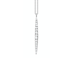 Oliver Heemeyer 18k white gold Emilia Navette shaped pendant finished with 17 sparkling diamonds and arranged with highest attention to detail.